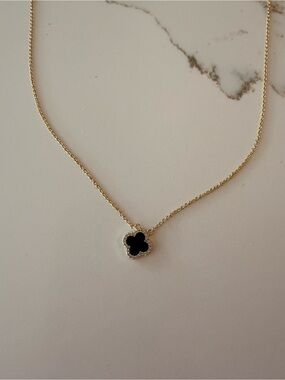 Electric Picks Necklace with Black Clover Pendant
